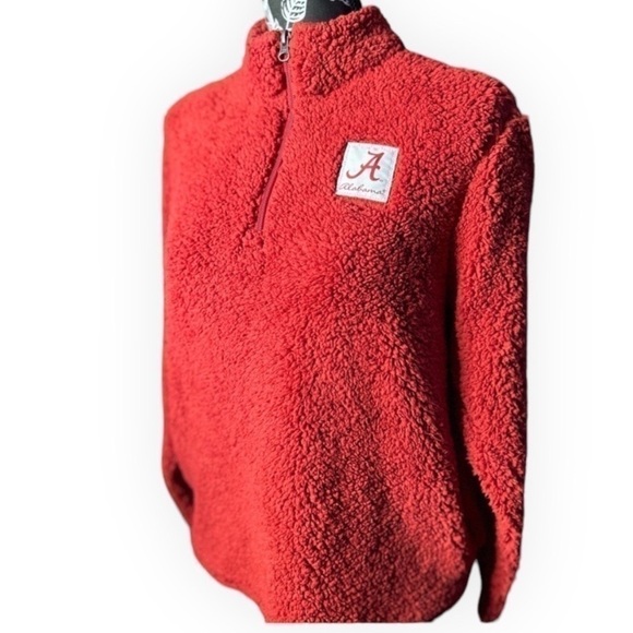 Women's Crimson Alabama Crimson Tide Sherpa Quarter Zip Pullover Jacket - Picture 4 of 12